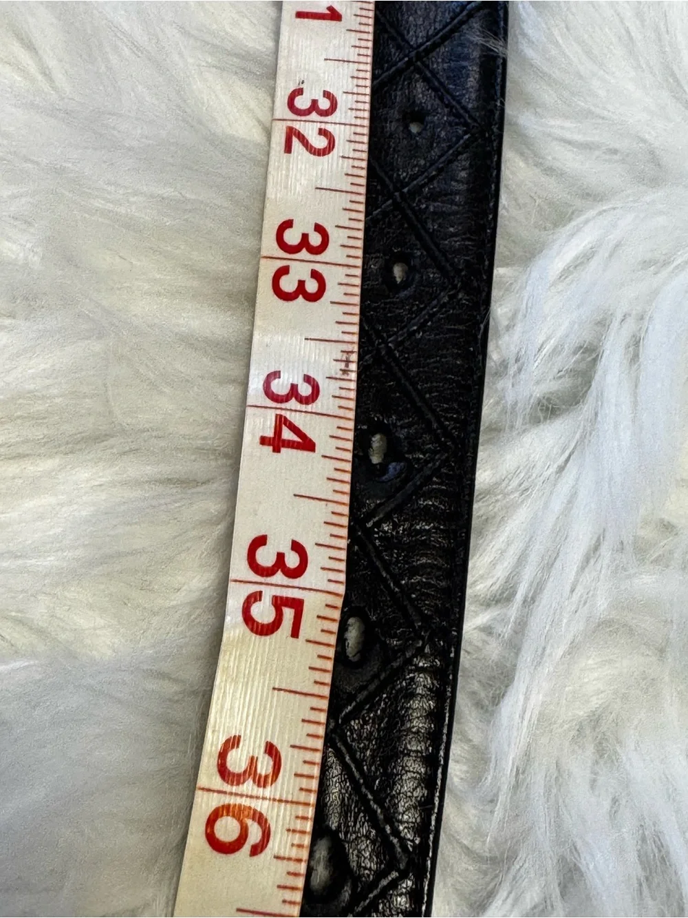Chanel VTG Diamond Quilted Leather CC Silver Buckle 32” UNISEX